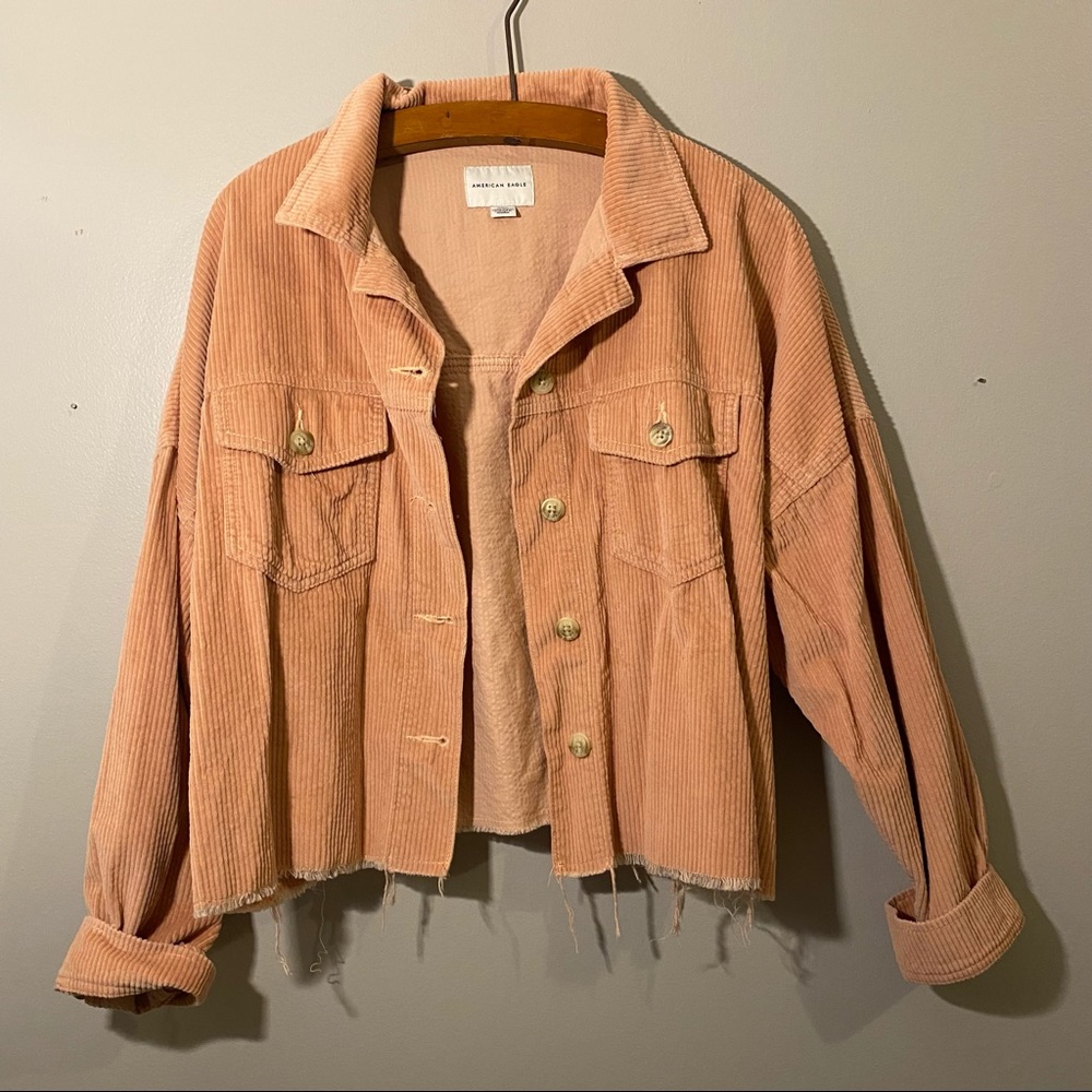 American eagle cropped corduroy top